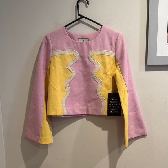 NWT Tuckernuck Pink Textured Fabric Pop of Peony Maxine Top Small - Picture 7 of 12